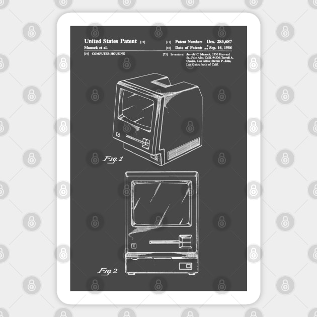 Original Apple Macintosh Computer Patent White Sticker by Luve